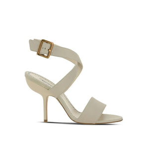 Weiße Stilettosandalen aus Kalbsleder