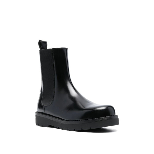 Schwarze Leder-Chelsea-Boots
