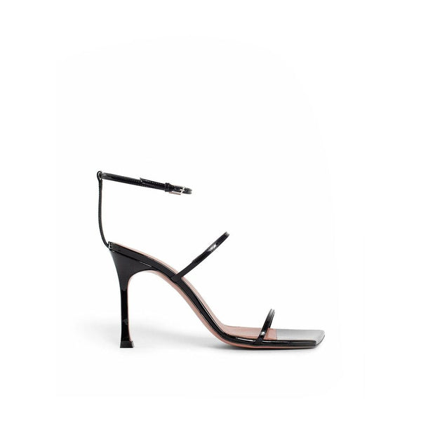 Schwarze Stilettosandalen aus Kalbsleder
