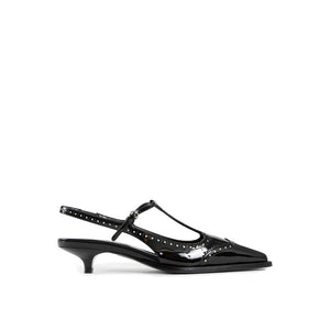 Schwarze Pumps aus Kalbsleder mit mittlerem Absatz