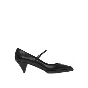Schwarze Pumps aus Kalbsleder mit hohem Absatz