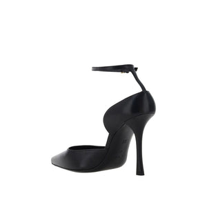 Schwarze Pumps aus Lammleder mit hohem Absatz