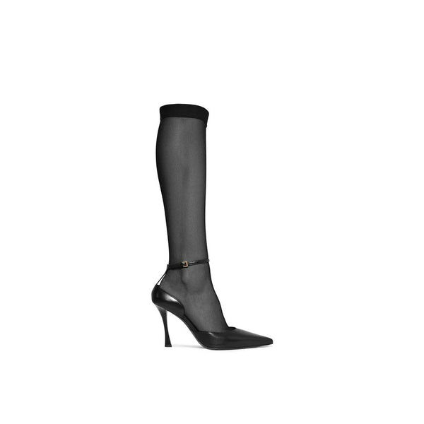 Schwarze Pumps aus Lammleder mit hohem Absatz