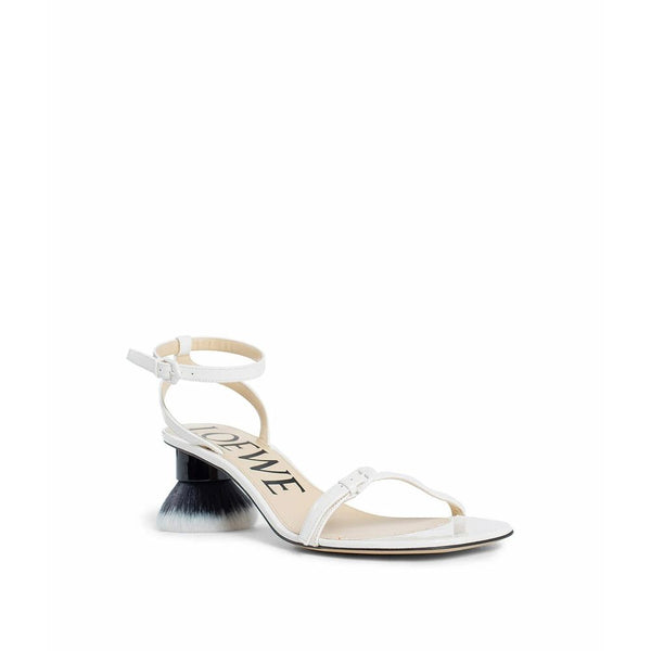 Weiße Stiletto-Sandalen aus Lammleder