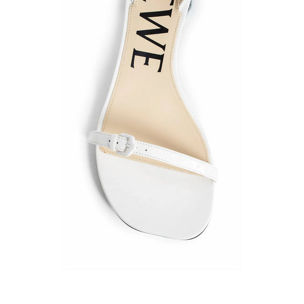Weiße Stiletto-Sandalen aus Lammleder