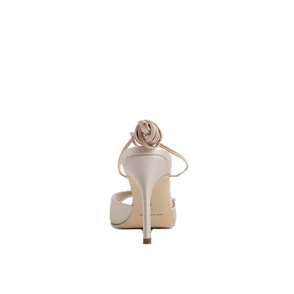 Beige Seiden-Stilettos