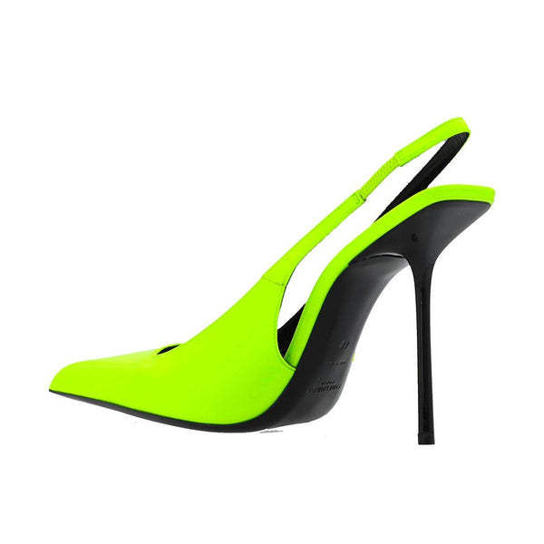 Gelbe Kalbsleder-Pumps mit hohem Absatz