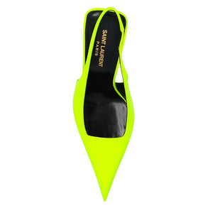 Gelbe Kalbsleder-Pumps mit hohem Absatz