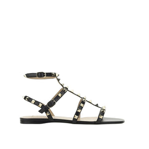 Schwarze Sandalen aus Kalbsleder mit Riemen