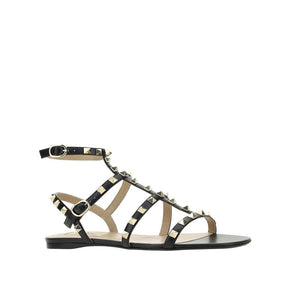 Schwarze Sandalen aus Kalbsleder mit Riemen