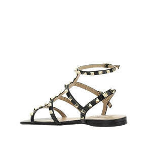 Schwarze Sandalen aus Kalbsleder mit Riemen