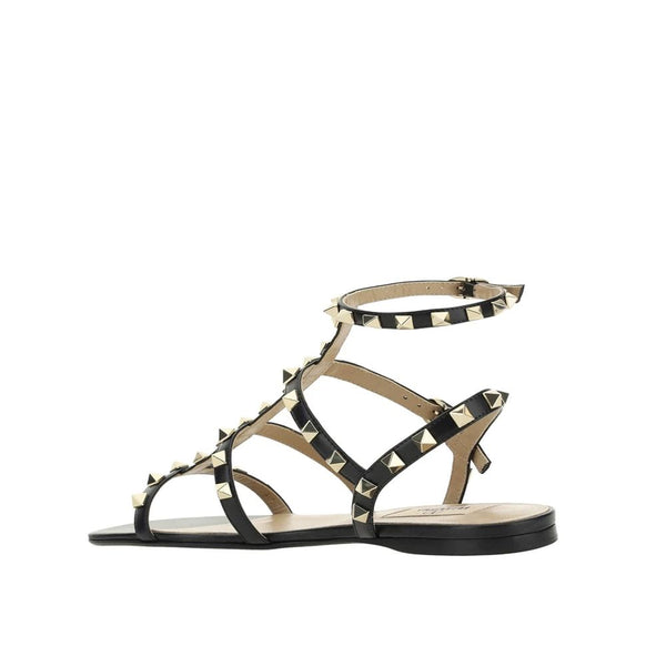 Schwarze Sandalen aus Kalbsleder mit Riemen