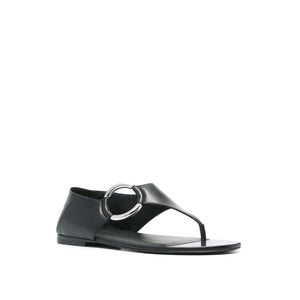 Schwarze Sandalen aus Kalbsleder mit Riemen