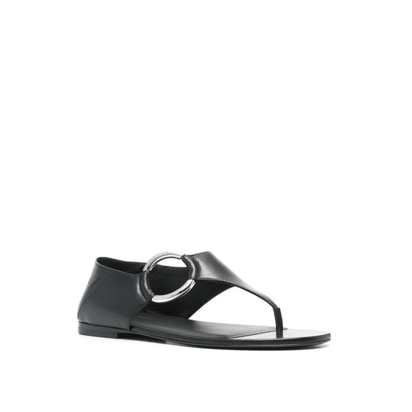 Schwarze Sandalen aus Kalbsleder mit Riemen
