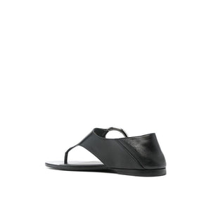 Schwarze Sandalen aus Kalbsleder mit Riemen