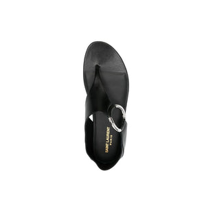 Schwarze Sandalen aus Kalbsleder mit Riemen