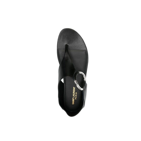 Schwarze Sandalen aus Kalbsleder mit Riemen