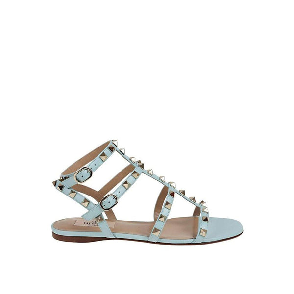 Blaue Sandalen aus Kalbsleder mit Riemen