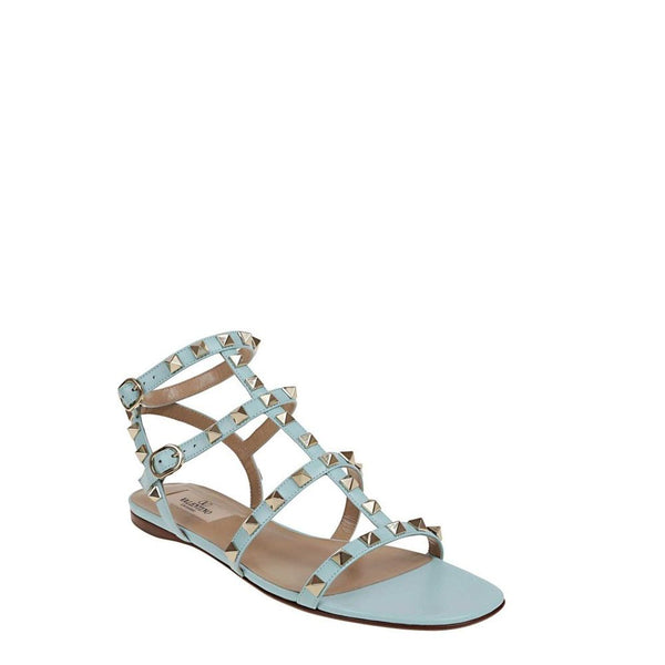 Blaue Sandalen aus Kalbsleder mit Riemen