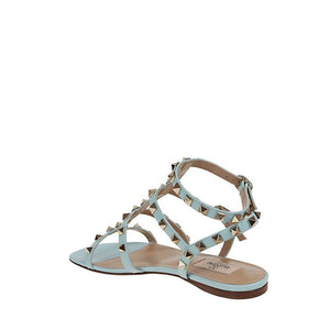 Blaue Sandalen aus Kalbsleder mit Riemen