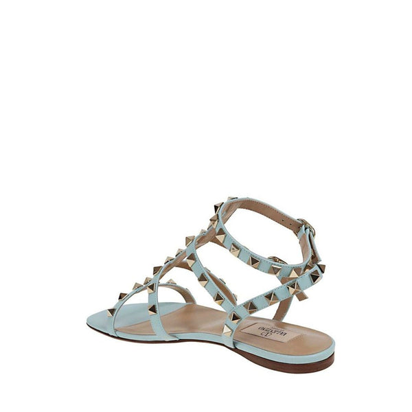 Blaue Sandalen aus Kalbsleder mit Riemen
