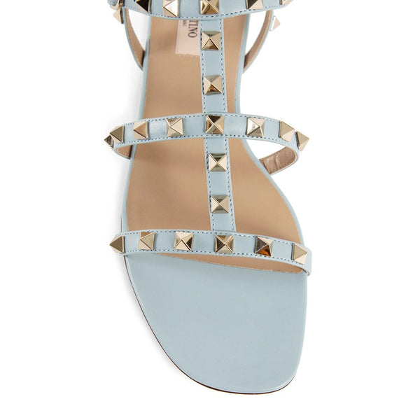 Blaue Sandalen aus Kalbsleder mit Riemen