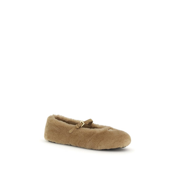Beige Ballett-Flats aus Lammleder Ovis Aries Aries