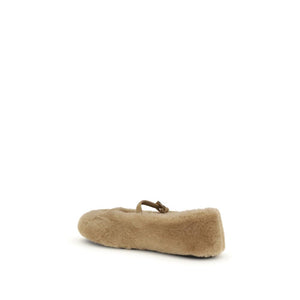 Beige Ballett-Flats aus Lammleder Ovis Aries Aries