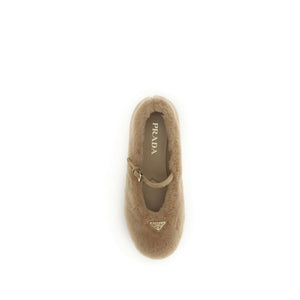 Beige Ballett-Flats aus Lammleder Ovis Aries Aries