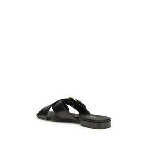 Schwarze Kalbsleder Bos Taurus Sandalen