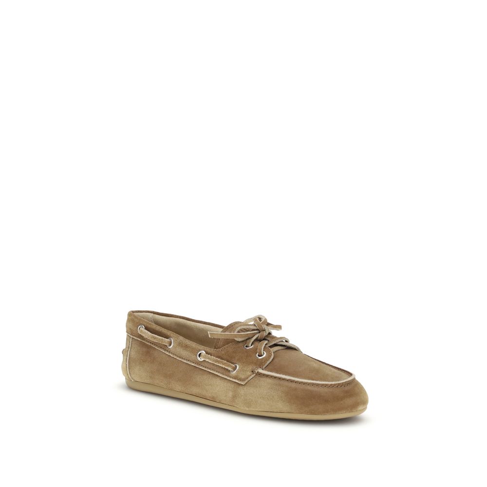 Beige Kalbsleder Bos Taurus Slip-On Loafer