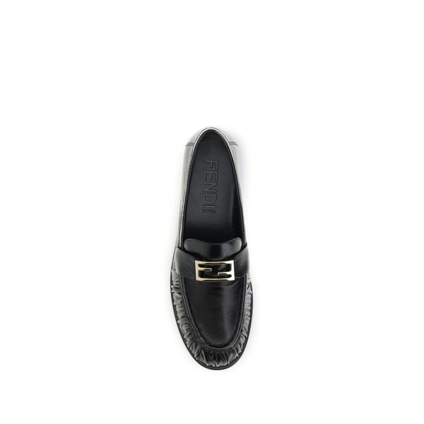 Schwarze Kalbsleder Bos Taurus Slip-On Loafers