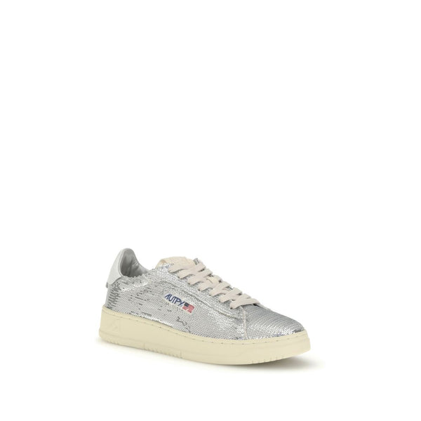 Silberne Sneakers aus Kalbshaut Bos Taurus