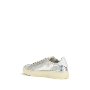 Silberne Sneakers aus Kalbshaut Bos Taurus