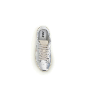 Silberne Sneakers aus Kalbshaut Bos Taurus