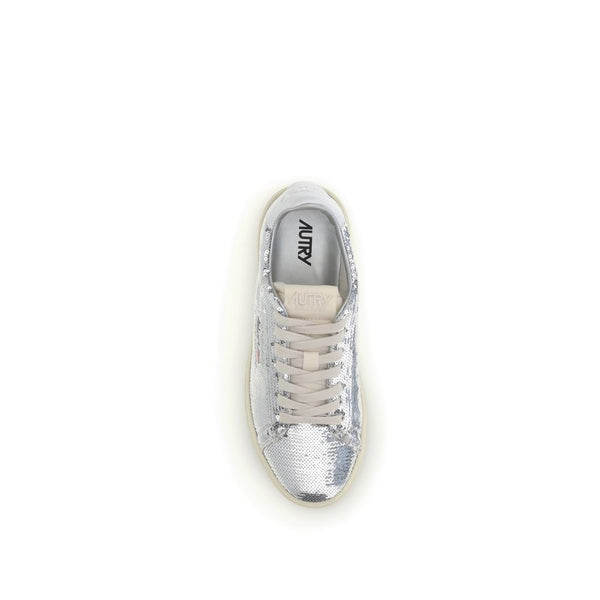 Silberne Sneakers aus Kalbshaut Bos Taurus