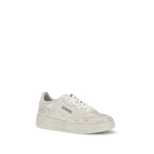 Weiße Gummisohle Sneakers mit niedrigem Schaft