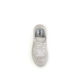 Weiße Gummisohle Sneakers mit niedrigem Schaft