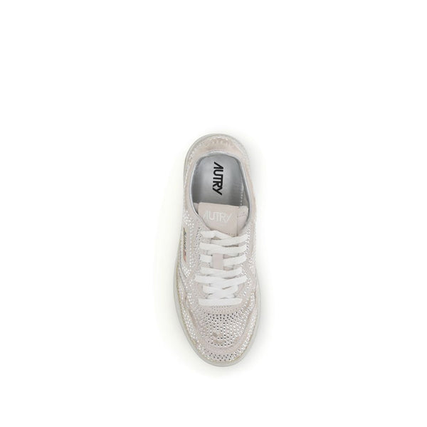 Weiße Gummisohle Sneakers mit niedrigem Schaft