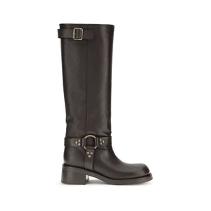 Braune Kalbshaut Bos Taurus Schnürstiefel