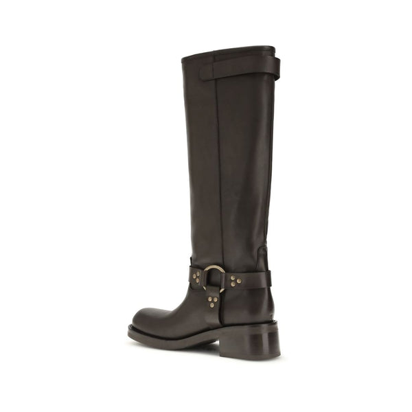 Braune Kalbshaut Bos Taurus Schnürstiefel
