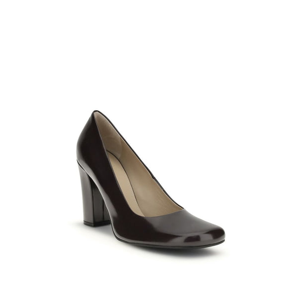 Braune Kalbshaut Bos Taurus Plateau-Pumps