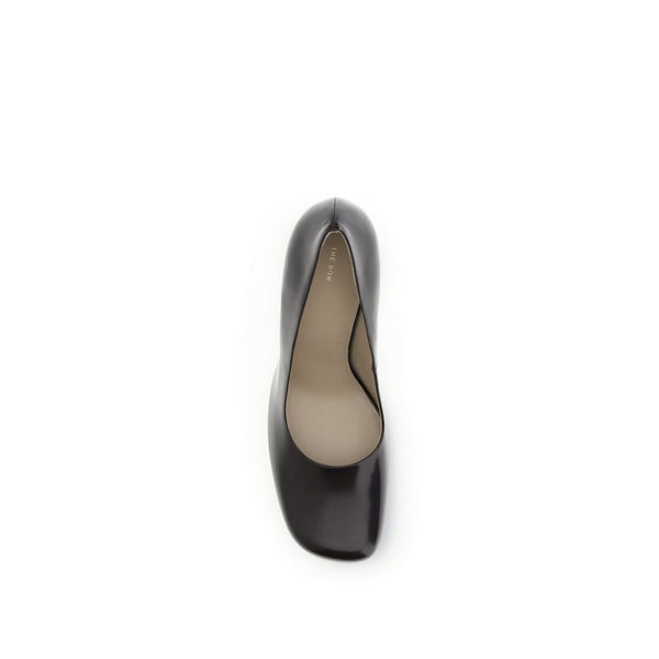 Braune Kalbshaut Bos Taurus Plateau-Pumps