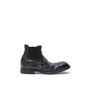 Schwarze Leder-Chelsea-Boots
