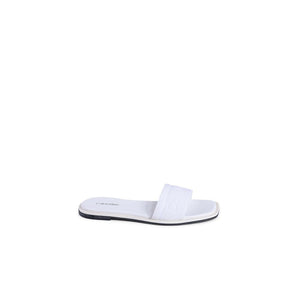 Weiße Sandalen aus recyceltem Polyester