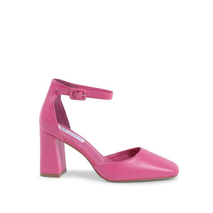 Rosa Pumps aus Kunstleder mit hohem Absatz
