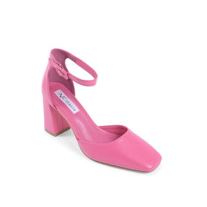 Rosa Pumps aus Kunstleder mit hohem Absatz