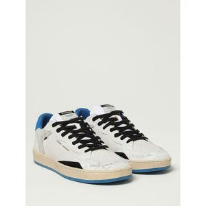 Weiße Leder-Sneaker mit niedrigem Schaft