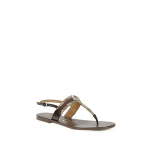 Braune Kalbsleder Bos Taurus Sandalen