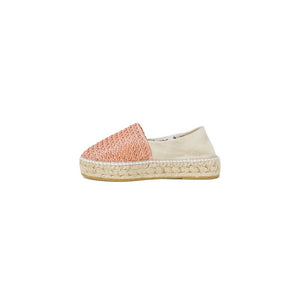 Espadrilles aus Leinen mit Plattform und Metallic-Garn